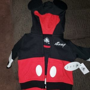 Infant Disney Mickey Mouse hoodie w/micky mouse onesie. 3 months